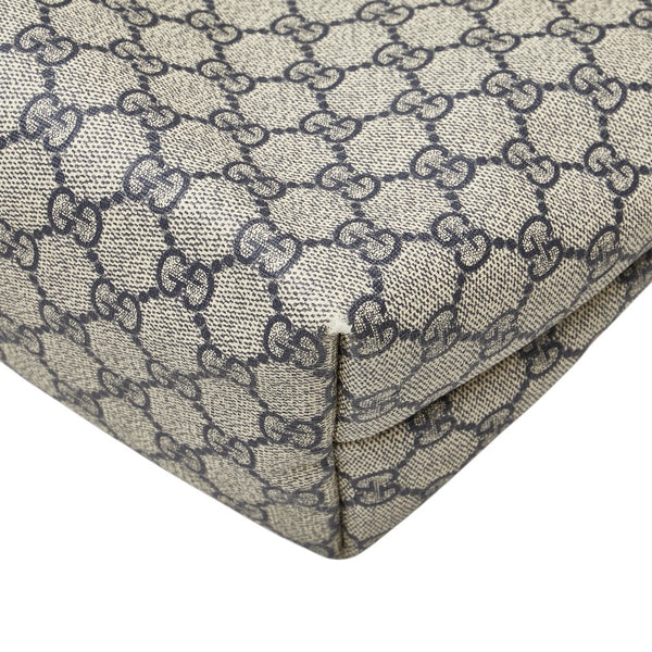 グッチ GGスプリーム トートバッグ 211134 ベージュ ネイビー PVC レザー レディース GUCCI 【中古】