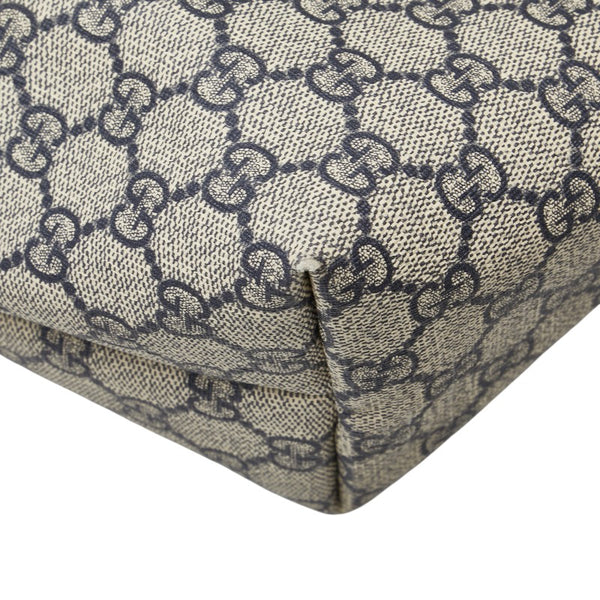 グッチ GGスプリーム トートバッグ 211134 ベージュ ネイビー PVC レザー レディース GUCCI 【中古】