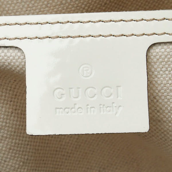 グッチ GGスプリーム トートバッグ 197953 ベージュ ホワイト PVC レザー レディース GUCCI 【中古】