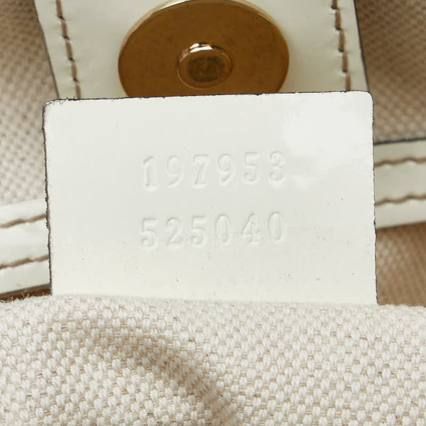 グッチ GGスプリーム トートバッグ 197953 ベージュ ホワイト PVC レザー レディース GUCCI 【中古】