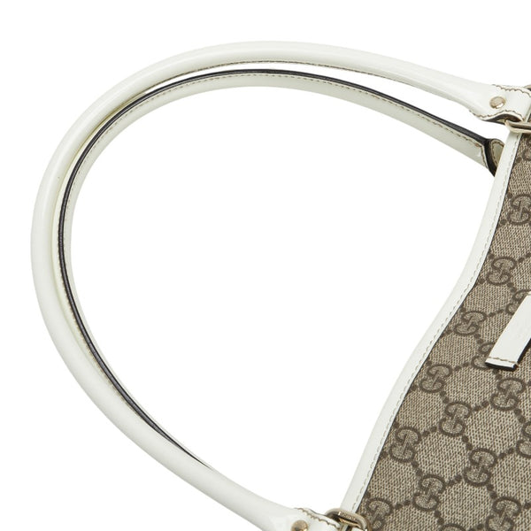 グッチ GGスプリーム トートバッグ 197953 ベージュ ホワイト PVC レザー レディース GUCCI 【中古】