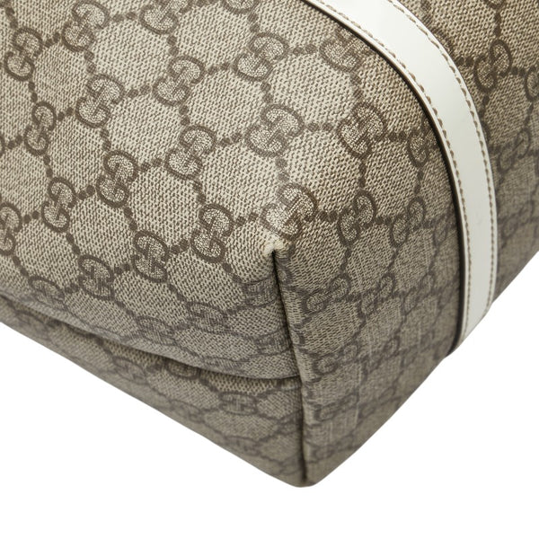 グッチ GGスプリーム トートバッグ 197953 ベージュ ホワイト PVC レザー レディース GUCCI 【中古】