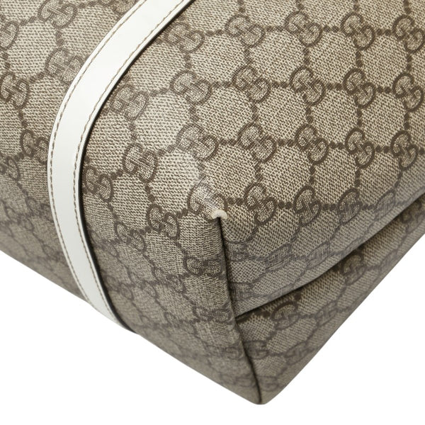 グッチ GGスプリーム トートバッグ 197953 ベージュ ホワイト PVC レザー レディース GUCCI 【中古】