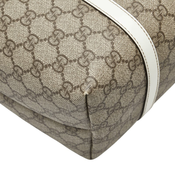 グッチ GGスプリーム トートバッグ 197953 ベージュ ホワイト PVC レザー レディース GUCCI 【中古】