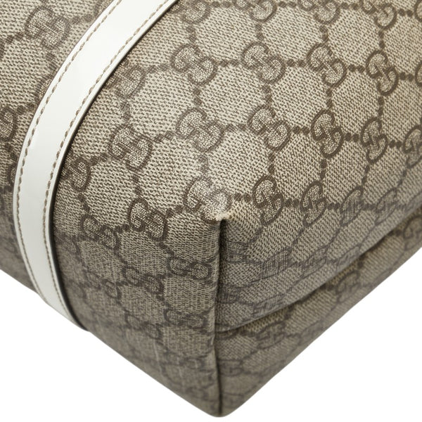 グッチ GGスプリーム トートバッグ 197953 ベージュ ホワイト PVC レザー レディース GUCCI 【中古】