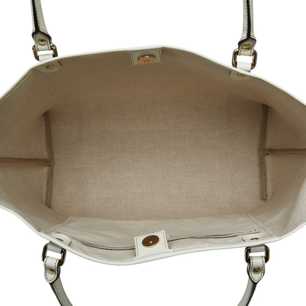 グッチ GGスプリーム トートバッグ 197953 ベージュ ホワイト PVC レザー レディース GUCCI 【中古】