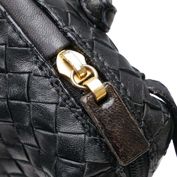 ボッテガヴェネタ イントレチャート ショルダーバッグ ブラック レザー レディース BOTTEGAVENETA 【中古】