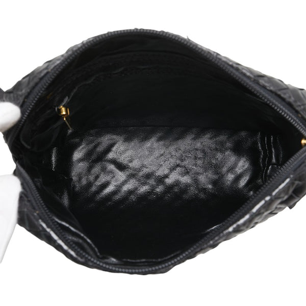 ボッテガヴェネタ イントレチャート ショルダーバッグ ブラック レザー レディース BOTTEGAVENETA 【中古】