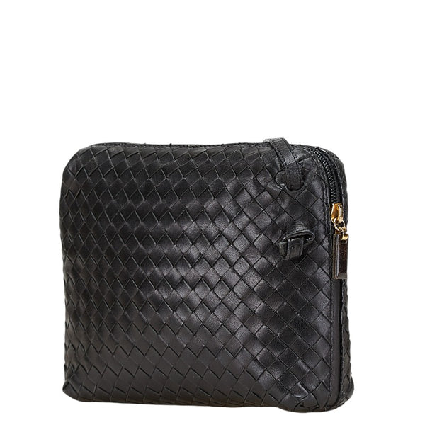 ボッテガヴェネタ イントレチャート ショルダーバッグ ブラック レザー レディース BOTTEGAVENETA 【中古】
