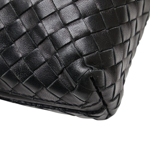 ボッテガヴェネタ イントレチャート ショルダーバッグ ブラック レザー レディース BOTTEGAVENETA 【中古】