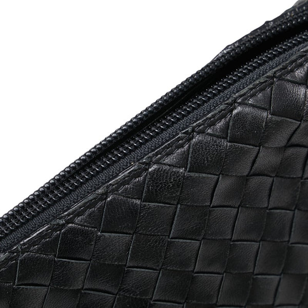 ボッテガヴェネタ イントレチャート ショルダーバッグ ブラック レザー レディース BOTTEGAVENETA 【中古】