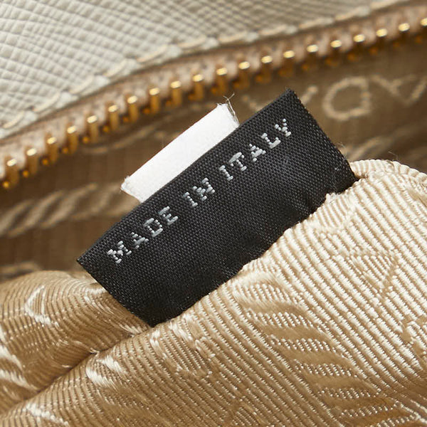 プラダ 三角ロゴプレート ハンドバッグ BN1874 ホワイト レザー レディース PRADA 【中古】