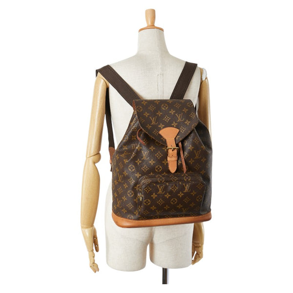 ルイ ヴィトン モノグラム モンスリGM リュック バックパック M51135 ブラウン PVC レザー レディース LOUIS VUITTON 【中古】
