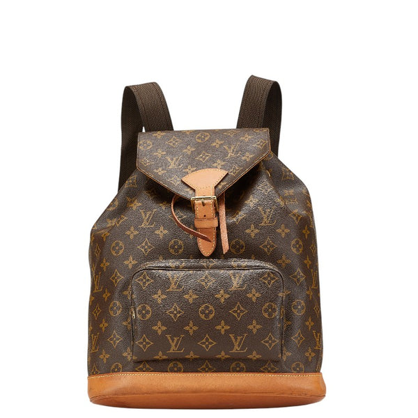ルイ ヴィトン モノグラム モンスリGM リュック バックパック M51135 ブラウン PVC レザー レディース LOUIS VUITTON 【中古】