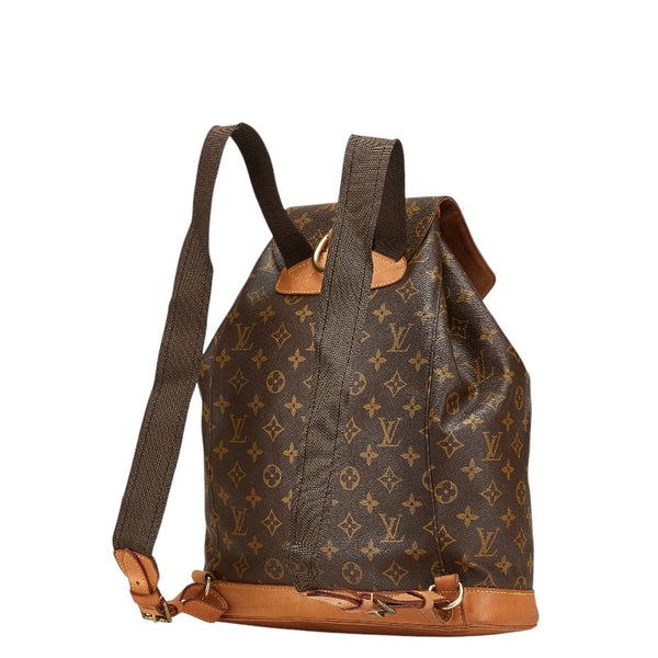 ルイ ヴィトン モノグラム モンスリGM リュック バックパック M51135 ブラウン PVC レザー レディース LOUIS VUITTON 【中古】