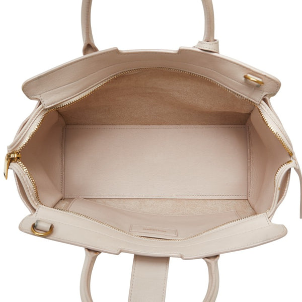 サンローラン ダウンタウン カバス YSLロゴ ハンドバッグ ショルダーバッグ 2WAY 436834 ピンク ベージュ レザー スエード レディース SAINT LAURENT 【中古】