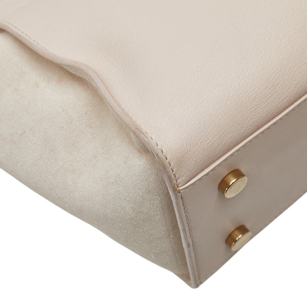 サンローラン ダウンタウン カバス YSLロゴ ハンドバッグ ショルダーバッグ 2WAY 436834 ピンク ベージュ レザー スエード レディース SAINT LAURENT 【中古】