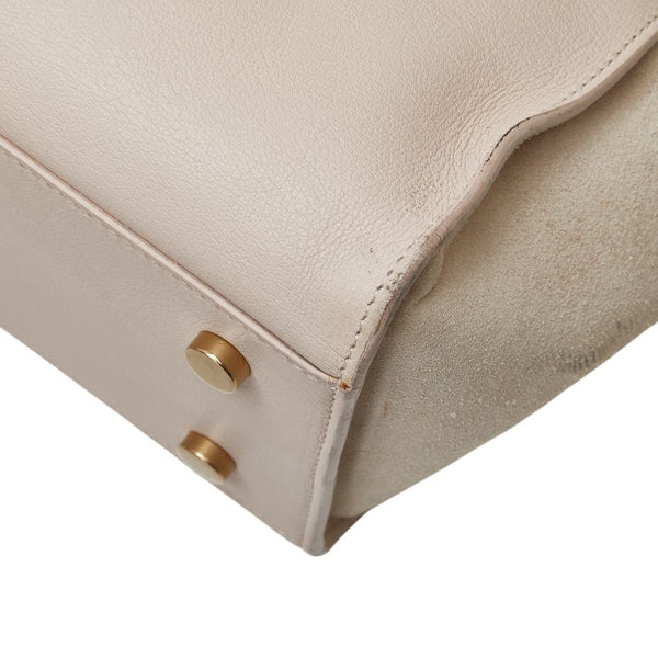 サンローラン ダウンタウン カバス YSLロゴ ハンドバッグ ショルダーバッグ 2WAY 436834 ピンク ベージュ レザー スエード レディース SAINT LAURENT 【中古】