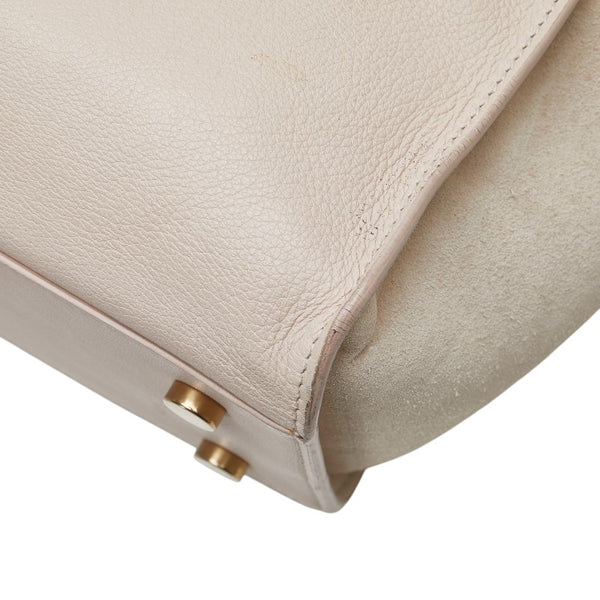 サンローラン ダウンタウン カバス YSLロゴ ハンドバッグ ショルダーバッグ 2WAY 436834 ピンク ベージュ レザー スエード レディース SAINT LAURENT 【中古】