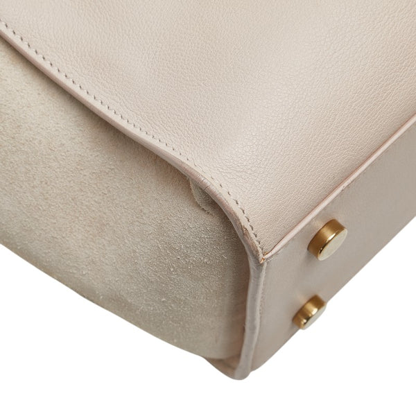 サンローラン ダウンタウン カバス YSLロゴ ハンドバッグ ショルダーバッグ 2WAY 436834 ピンク ベージュ レザー スエード レディース SAINT LAURENT 【中古】