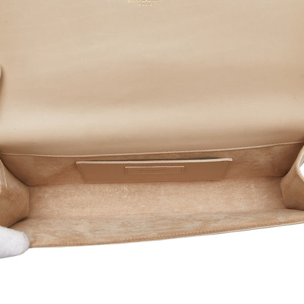 サンローラン YSLロゴ クラッチバッグ 326079 ベージュ レザー レディース SAINT LAURENT 【中古】