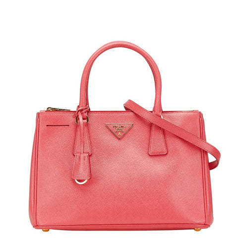 プラダ ガレリア サフィアーノ ハンドバッグ ショルダーストラップ 2WAY BN1801 ピンク レザー レディース PRADA 【中古】