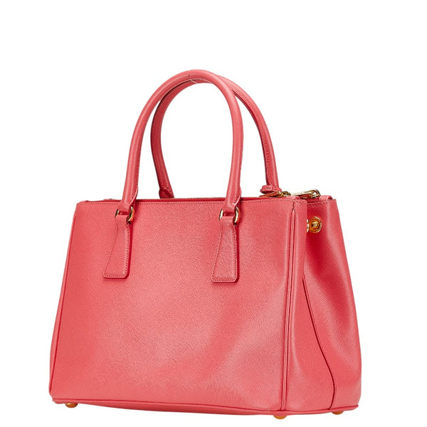 プラダ ガレリア サフィアーノ ハンドバッグ ショルダーストラップ 2WAY BN1801 ピンク レザー レディース PRADA 【中古】