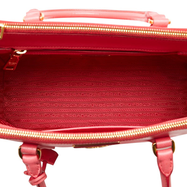 プラダ ガレリア サフィアーノ ハンドバッグ ショルダーストラップ 2WAY BN1801 ピンク レザー レディース PRADA 【中古】
