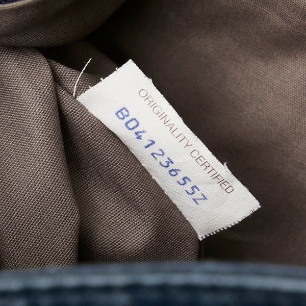 ボッテガヴェネタ イントレチャート ショルダーバッグ ネイビー ブラック レザー レディース BOTTEGAVENETA 【中古】
