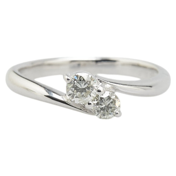 K18WG ホワイトゴールド ダイヤ0.30ct 2P リング 指輪 レディース 10.5号 【中古】