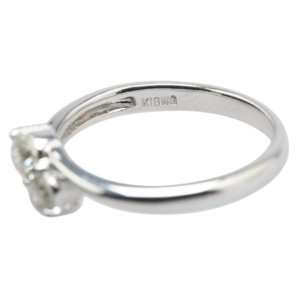 K18WG ホワイトゴールド ダイヤ0.30ct 2P リング 指輪 レディース 10.5号 【中古】