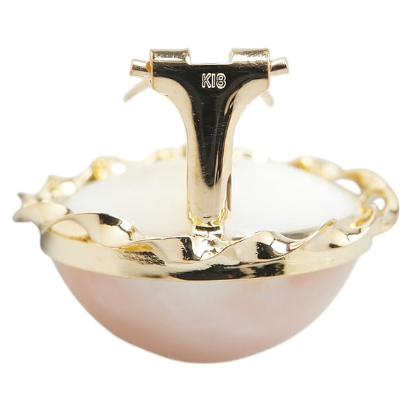 K18YG イエローゴールド マベパール約15mm イヤリング レディース 【中古】