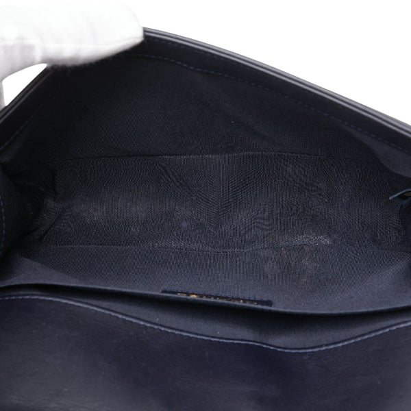 シャネル ココマーク ボーイシャネル25 斜め掛け チェーン ショルダーバッグ ネイビー ラムスキン レディース CHANEL 【中古】