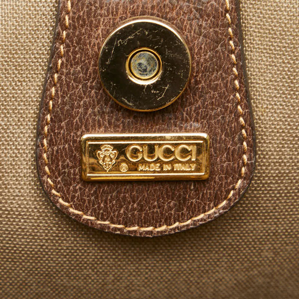 グッチ GGスプリーム トートバッグ 002 983 0054 ベージュ ブラウン PVC レザー レディース GUCCI 【中古】