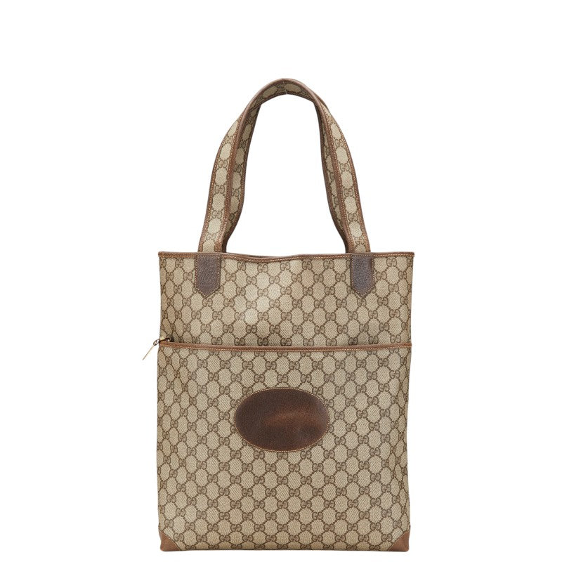 グッチ GGスプリーム トートバッグ 002 983 0054 ベージュ ブラウン PVC レザー レディース GUCCI 【中古】