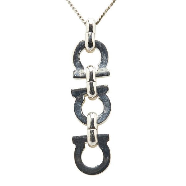 サルヴァトーレフェラガモ ガンチーニ ラインストーン ネックレス シルバー メタル レディース Salvatore Ferragamo 【中古】