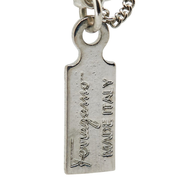 サルヴァトーレフェラガモ ガンチーニ ラインストーン ネックレス シルバー メタル レディース Salvatore Ferragamo 【中古】