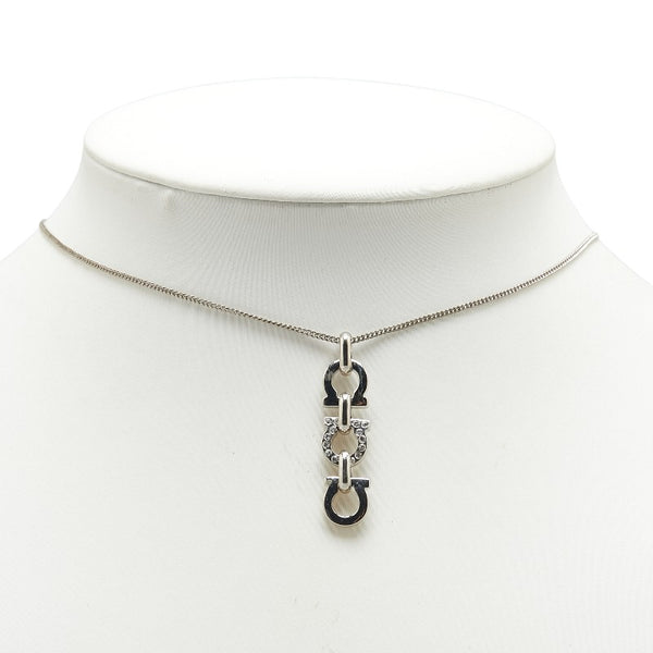 サルヴァトーレフェラガモ ガンチーニ ラインストーン ネックレス シルバー メタル レディース Salvatore Ferragamo 【中古】