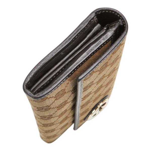 グッチ GGキャンバス ラブリーハート 長財布 251861 ベージュ ブラウン キャンバス レザー レディース GUCCI 【中古】