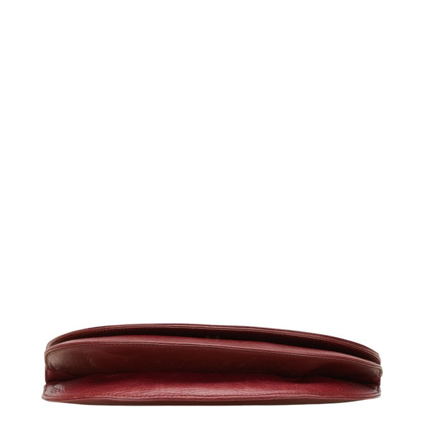 カルティエ マストライン 斜め掛け ショルダーバッグ ワインレッド ボルドー レザー レディース CARTIER 【中古】