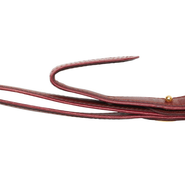 カルティエ マストライン 斜め掛け ショルダーバッグ ワインレッド ボルドー レザー レディース CARTIER 【中古】