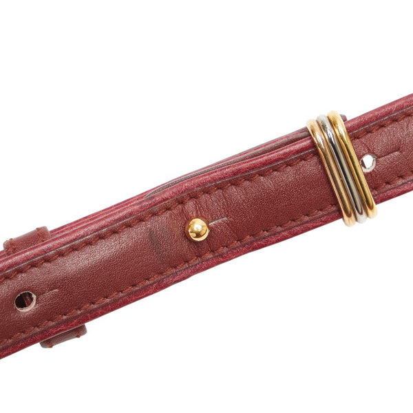 カルティエ マストライン 斜め掛け ショルダーバッグ ワインレッド ボルドー レザー レディース CARTIER 【中古】