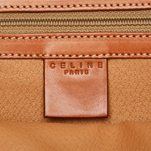 セリーヌ マカダム ハンドバッグ ブラウン PVC レザー レディース CELINE 【中古】
