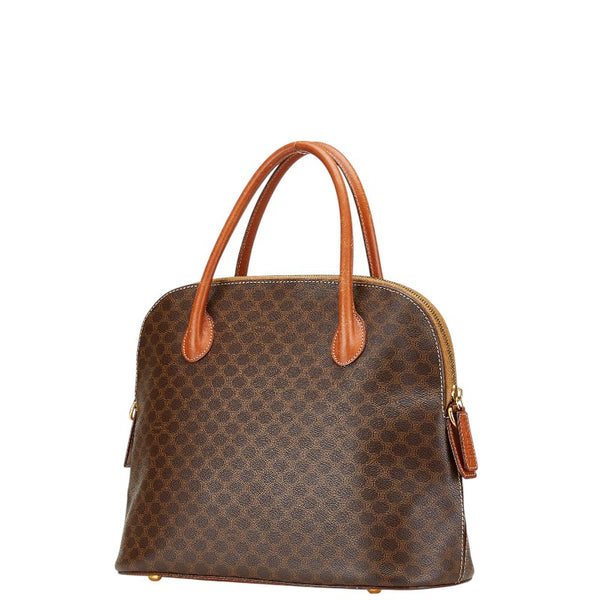 セリーヌ マカダム ハンドバッグ ブラウン PVC レザー レディース CELINE 【中古】