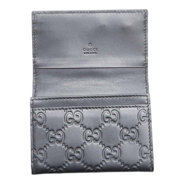 グッチ グッチシマ カードケース パスケース 251727 ブラック レザー メンズ GUCCI 【中古】