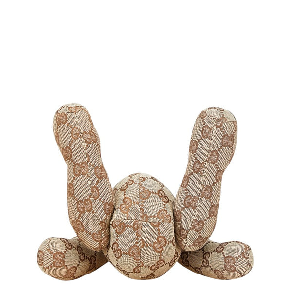 グッチ GGキャンバス テディベア くま ぬいぐるみ ベージュ ブラウン キャンバス レザー レディース GUCCI 【中古】