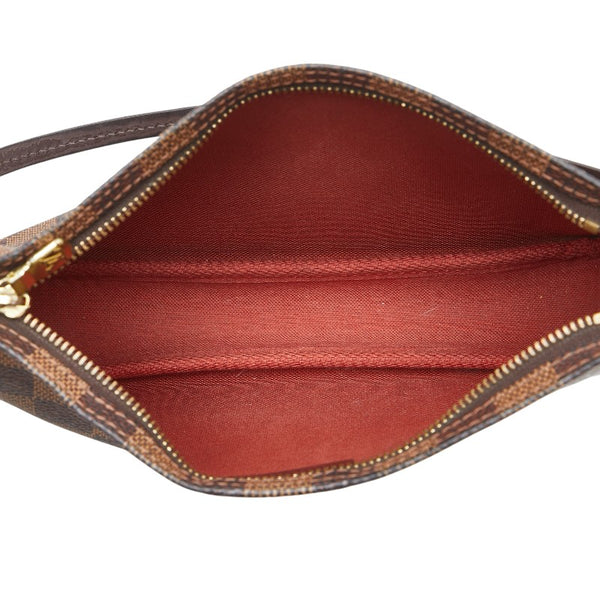 ルイ ヴィトン ダミエ ナヴォナ アクセサリーポーチ ハンドバッグ N51983 ブラウン PVC レザー レディース LOUIS VUITTON 【中古】