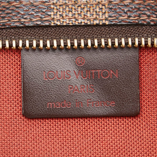 ルイ ヴィトン ダミエ ナヴォナ アクセサリーポーチ ハンドバッグ N51983 ブラウン PVC レザー レディース LOUIS VUITTON 【中古】