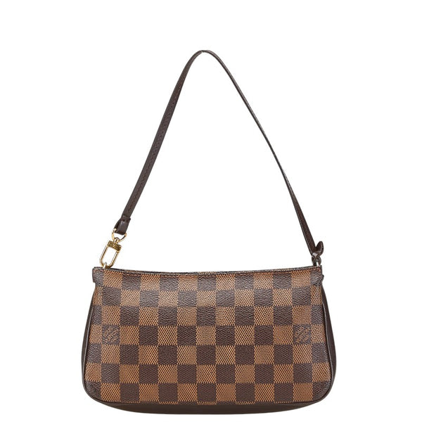 ルイ ヴィトン ダミエ ナヴォナ アクセサリーポーチ ハンドバッグ N51983 ブラウン PVC レザー レディース LOUIS VUITTON 【中古】