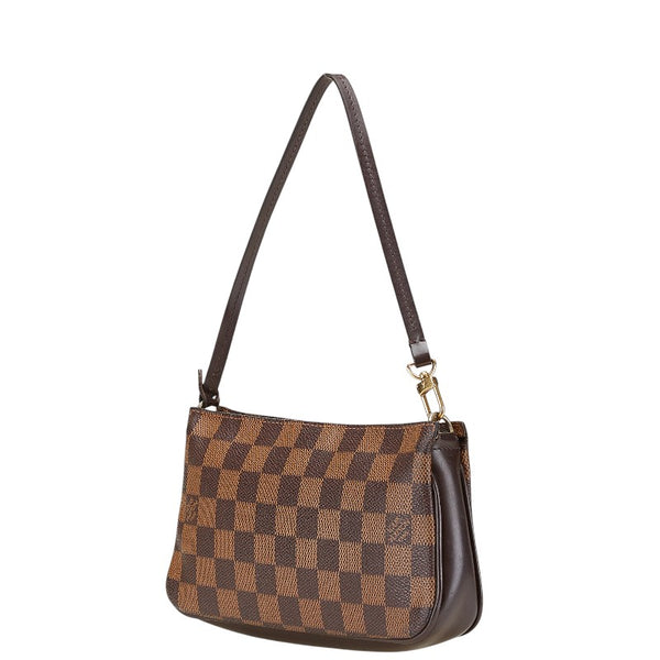 ルイ ヴィトン ダミエ ナヴォナ アクセサリーポーチ ハンドバッグ N51983 ブラウン PVC レザー レディース LOUIS VUITTON 【中古】